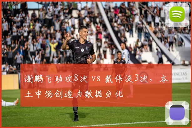 谢鹏飞助攻8次 vs 戴伟浚3次,本土中场创造力数据分化